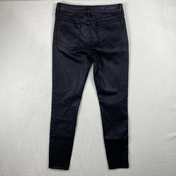 Articles Of Society Beaded Fringe Coated Black Ankle Skinny Jeans - 29 - Picture 2 of 9